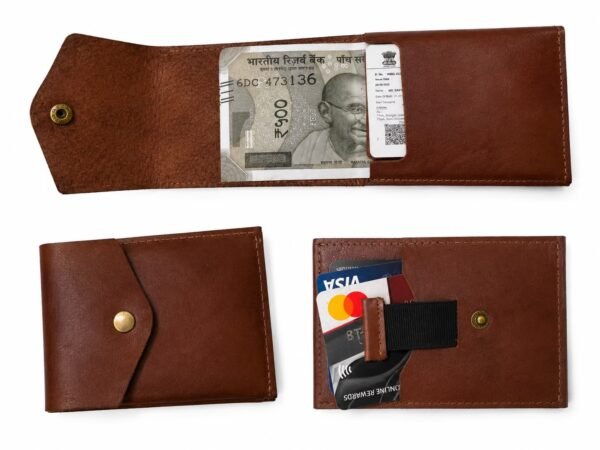 Flip Genuine Leather Wallet Brown