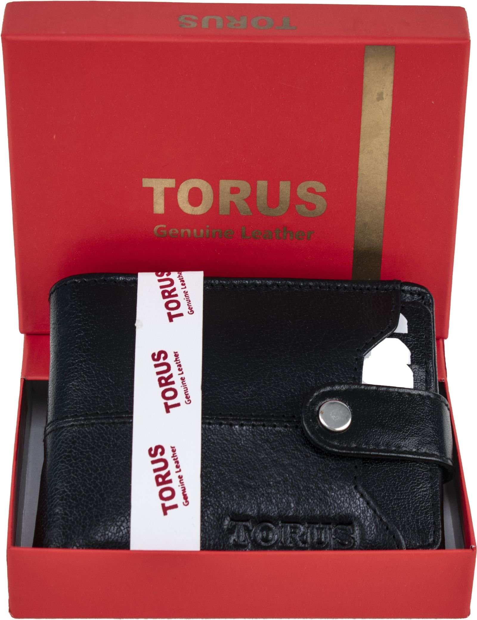 Torus Men & Women Black Genuine Leather Wallet (7 Card Slots) - Image 5