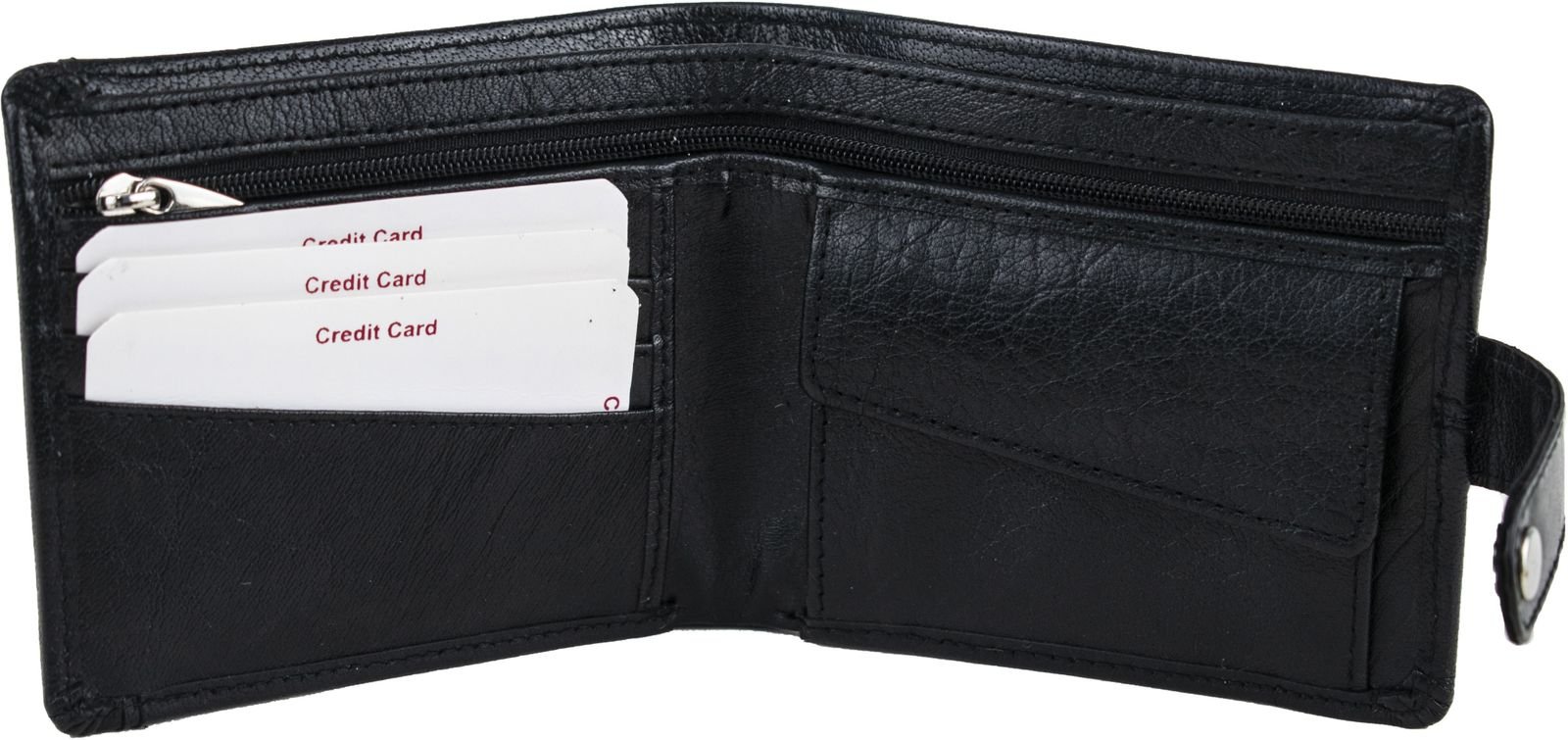 Torus Men & Women Black Genuine Leather Wallet (7 Card Slots) - Image 3